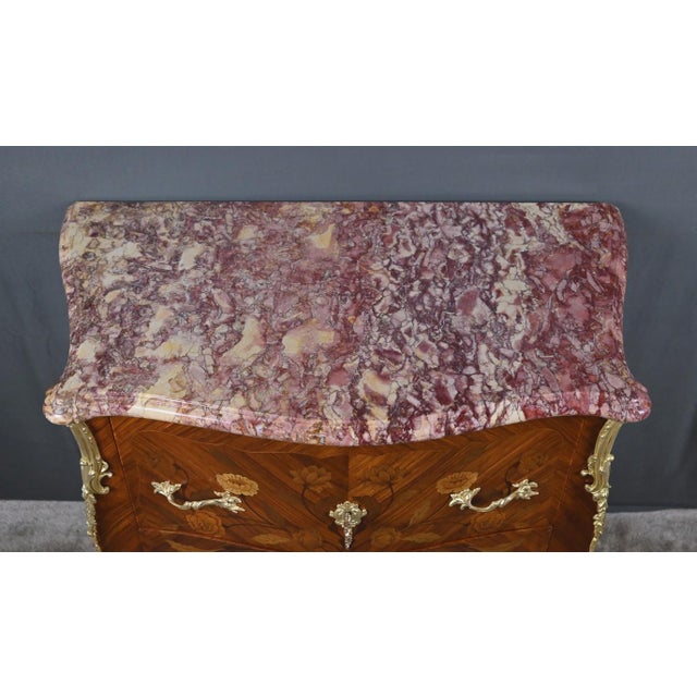 Small Louis XV Style Marquetry Commode, 1900s For Sale - Image 5 of 18