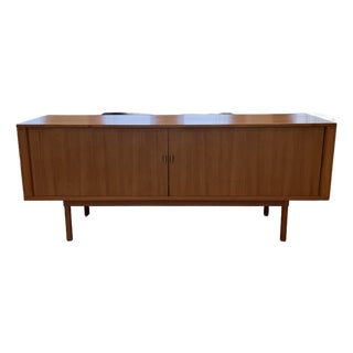 Jens Quistgaard for Peter Løvig Nielsen Danish Modern Teak Tambour Door Credenza, Denmark, C. 1970 For Sale