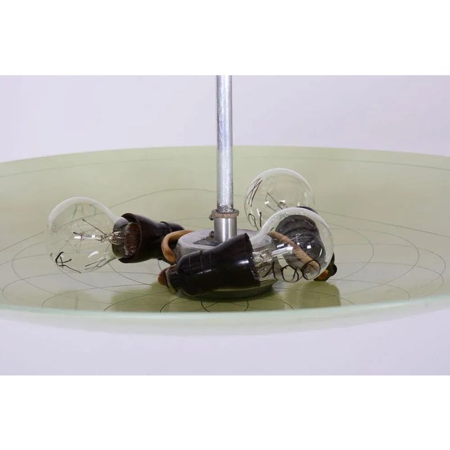 Glass Glass & Chrome Hanging Light, 1950s For Sale - Image 7 of 12