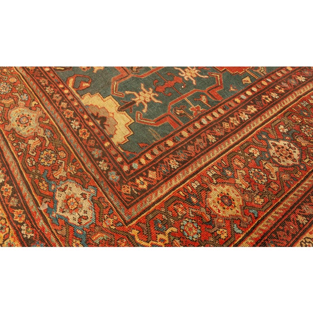 Late 19th Century Fine Antique Persian Sultanabad Red, Blue, Yellow Rug For Sale - Image 5 of 9