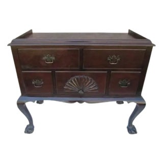 1960s Wood Credenza Buffet Server French Sideboard Bar Console Chippendale Ethan Allen For Sale