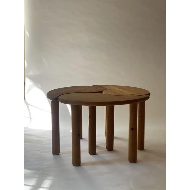 Yin Yang / Gankyil Pine Coffee Table, Set of 3 For Sale - Image 9 of 9