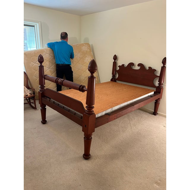 American 1920s Mahogany Full Sized Bed With Foot Board and Headboard No Mattress or Boxspring Included For Sale - Image 3 of 7