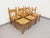 1960s Vintage Brutalist Chairs in Oak and Straw, 1960s, Set of 6 For Sale - Image 5 of 17