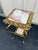 Vintage Two-Tier Brass and Onyx Planter Stand With Gallery For Sale - Image 4 of 11