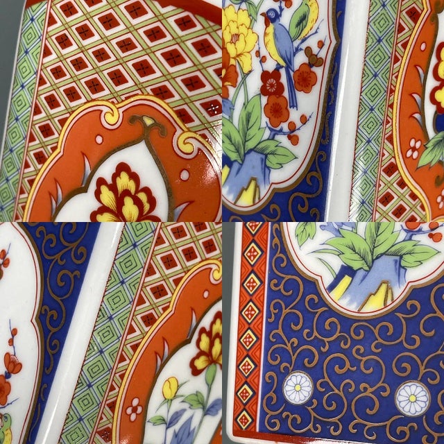 Vintage Imari Porcelain Gilded Vase with Vibrant Flowers Birds Four Sided Japan For Sale - Image 11 of 13