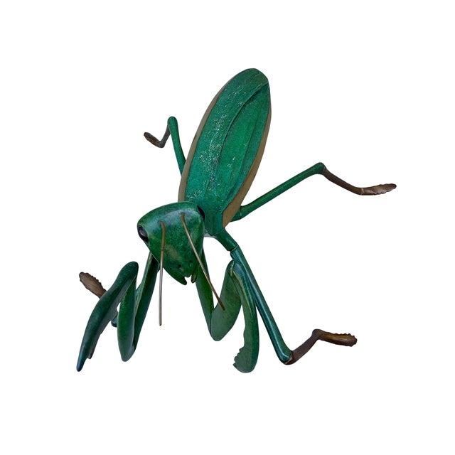 1960’s Japanese Cold Painted Bronze Praying Mantis Sculpture For Sale - Image 4 of 5