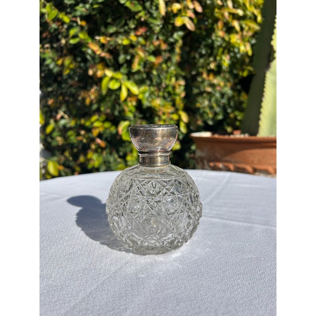 Vintage Sterling Silver & Cut Crystal Perfume Bottle For Sale - Image 12 of 13