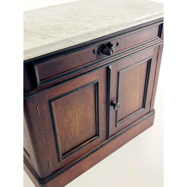 Antique Marble Top Wash Stand Commode For Sale - Image 4 of 11