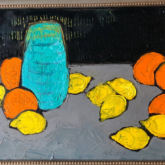 Original painting on stretched canvas 11 x 14 signed bottom right Overall size with frame is 12.25 x 15.25