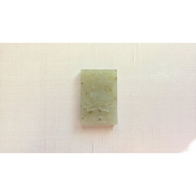 Antique Hetian Jade Lotus Pendant Amulet, Qing Dynasty, Circa 1880 For Sale In Cleveland - Image 6 of 11