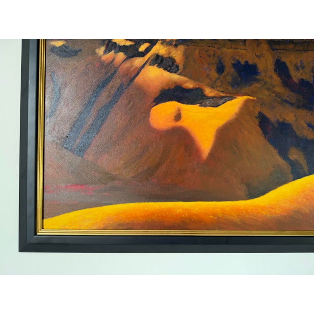 1990’s Vintage Rowe Impressionist Grand Canyon Landscape Oil on Canvas Painting, Framed For Sale - Image 9 of 12