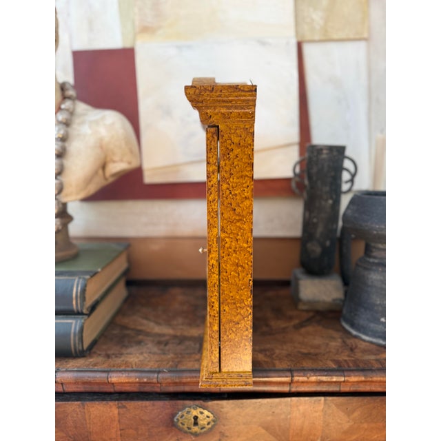Vintage Italian Burlwood Finish Hanging Wall Curio Cabinet Glass Shelves Made in Italy For Sale - Image 10 of 12