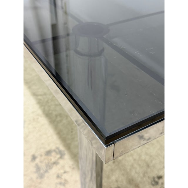 Chrome Tobia Scarpa Smoked Glass “Andre” Dining or Conference Table for Gavina, 1970s For Sale - Image 8 of 18