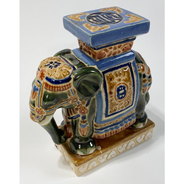 Vintage Colorful Ceramic Elephant Stand or Riser Chairish