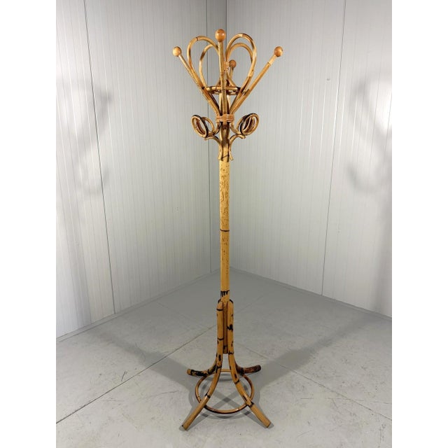 Rattan Standing Coat Rack, 1960s For Sale - Image 8 of 8