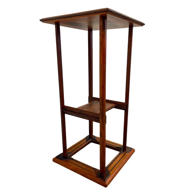 Brown 1970s Studio Craft Pedestal Side Table by Jim Hessel for Artwood Gallery, Northwest Modern Woodworking For Sale - Image 8 of 12