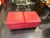 Large Extendable Ottoman and Table in Red Nappa Leather, 1980s, Set of 2 For Sale - Image 6 of 10