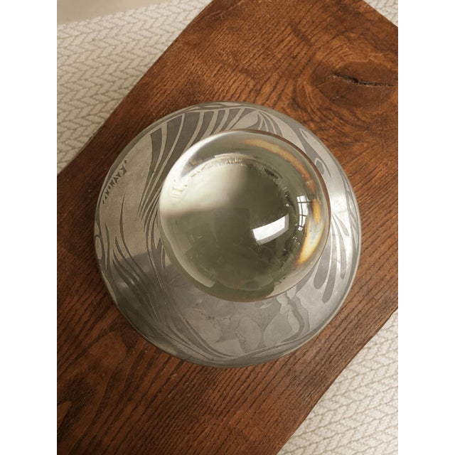 Modern Vintage Art Deco Silver Overlay Decanter with Spherical Glass Stopper, 1960s For Sale - Image 3 of 7