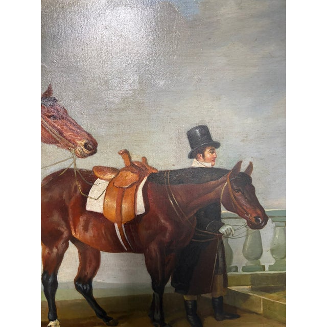 Oil on Canvas British School "Horses & Rider" by Pastor, Early 20th Century For Sale - Image 4 of 10