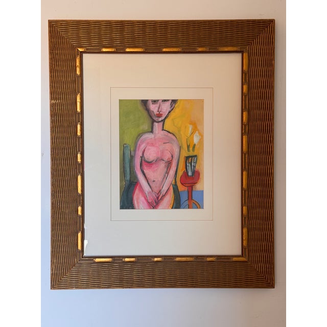 "Seated Woman With Vase" Painting by Brewer For Sale - Image 4 of 6