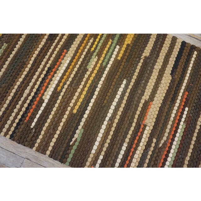 1930s Multicolor Stripe Folk Art Antique American Braided Rug 2'9'' X 13' Wool Carpet Runner For Sale - Image 15 of 15