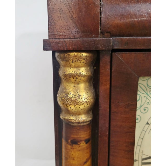 Wood American Mid 19th C Carved Gilt & Reverse Painted Seth Thomas Shelf Clock For Sale - Image 7 of 18