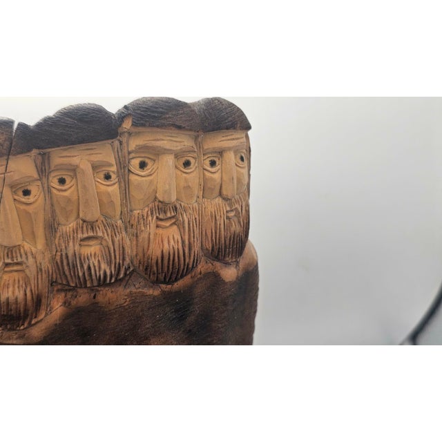 Wooden Sculpture of Jewish Men, 1950s-1970s For Sale - Image 3 of 12