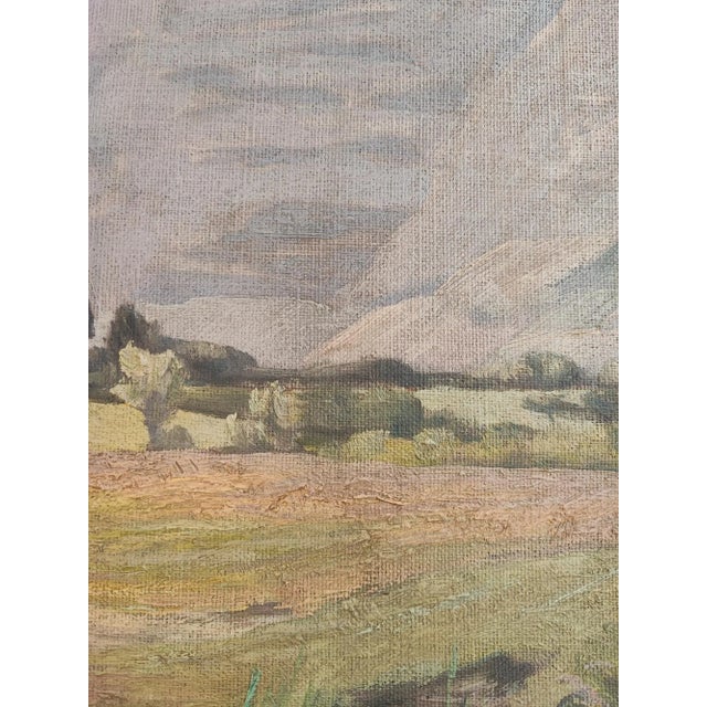 Joseph Mégard, Ferme et marais au pied du Salève, Oil on Canvas, Framed For Sale - Image 4 of 11