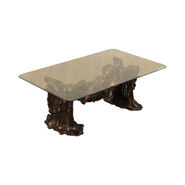 Late 20th Century Classical Style Cast Bronze Sleeping Putti Glass Top Coffee Table For Sale - Image 13 of 13