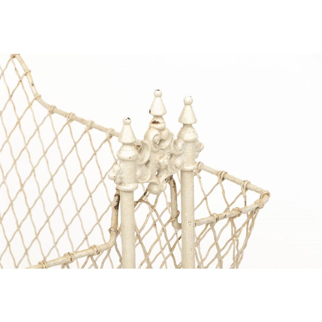 Antique Victorian Painted Wrought Iron Crib Swinging Cradle