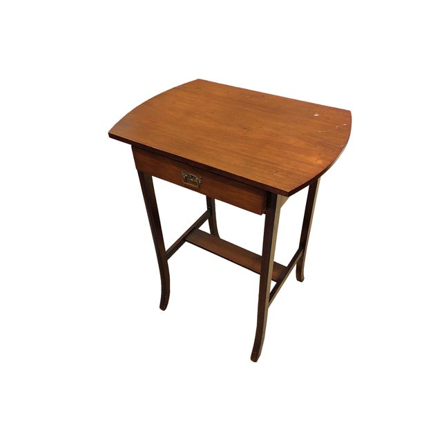 Brown Danish Table with Drawer in Teak, 1950s For Sale - Image 8 of 18