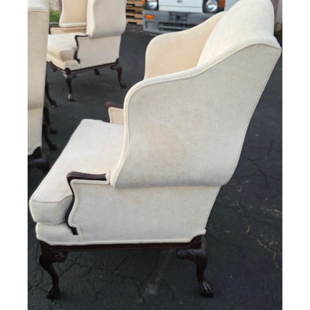 Wood Vintage Harden Furniture Normandie Wing Chairs, Set of 4 For Sale - Image 7 of 17