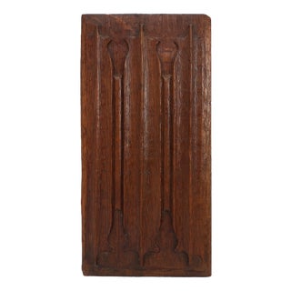 Antique Gothic Linenfold Panel in Carved Oak, 1500s For Sale