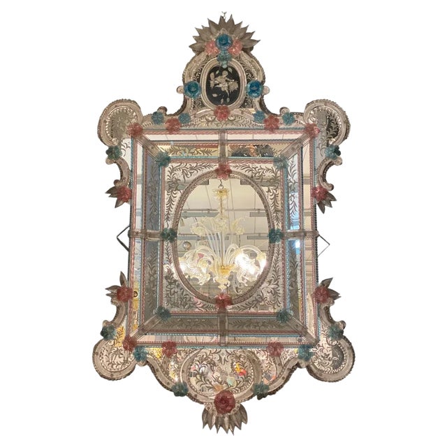 Venetian Murano Glass Mirror For Sale