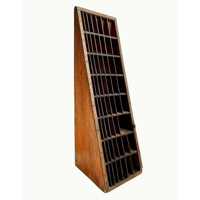 Brown Storage Cubbies Vintage Triangular Wooden For Sale - Image 8 of 8