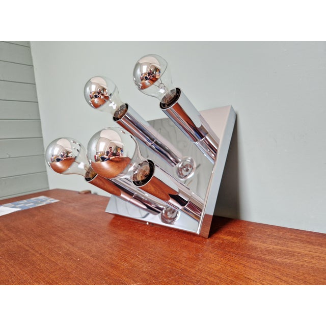 Metal Space Age Tubular Chrome Metal Ceiling Light, 1970s For Sale - Image 7 of 18