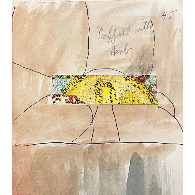 Figurative 1985 James Bone Name Nude Watercolor With Collage For Sale - Image 3 of 6