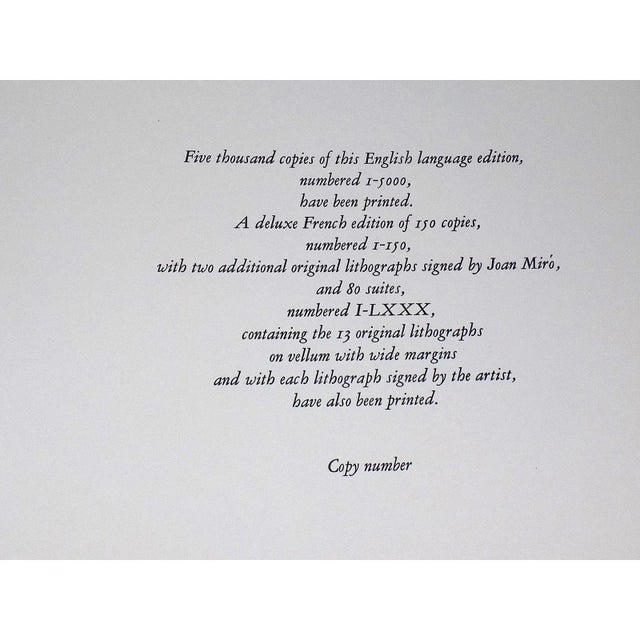 Abstract Vintage Ltd. Ed. Mid 20th C. Original Design Abstract Joan Miro Lithograph For Sale - Image 3 of 8