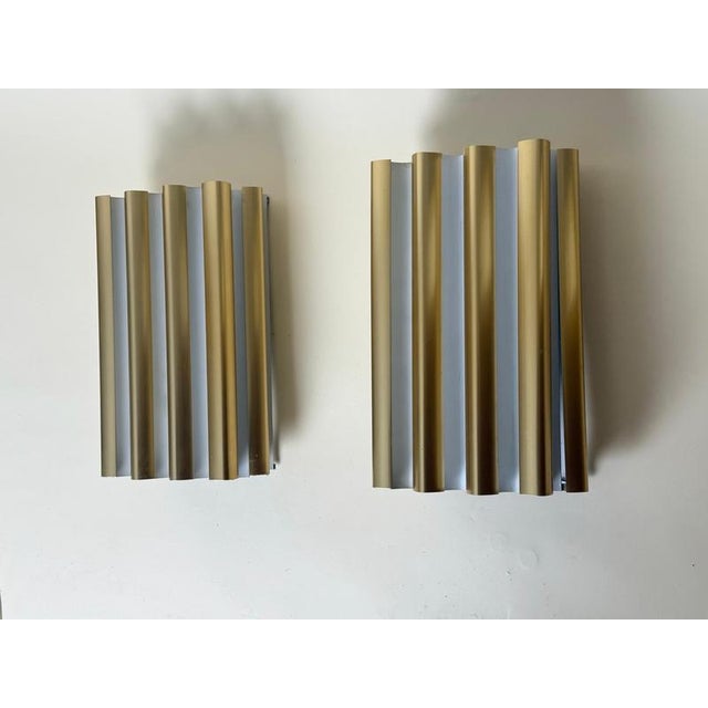 Mid-Century Modern Gold Anodized Aluminum Wall Sconces from Erco, 1960s, Set of 2 For Sale - Image 10 of 15