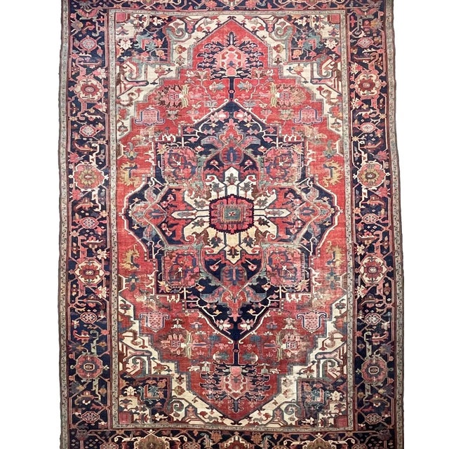 1900's Antique Serapi Rug For Sale - Image 11 of 12