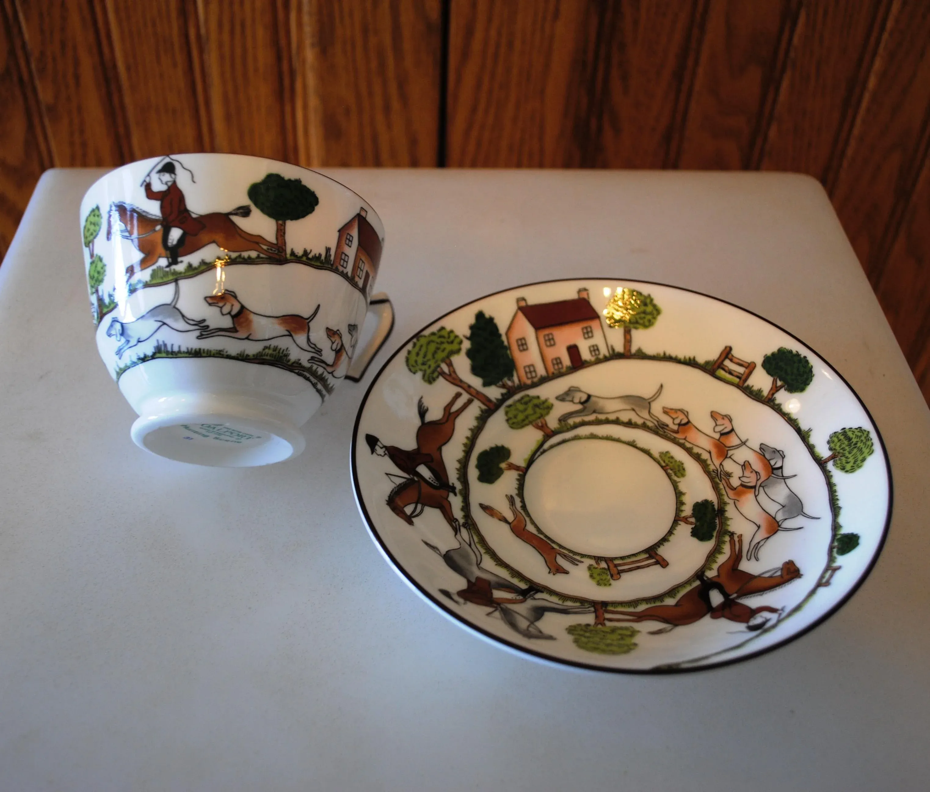 Mid 20th Century Coalport Hunting Scene Cup and Saucer Set- 2