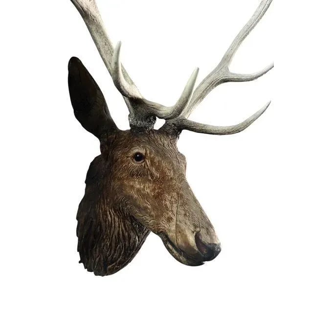 Late 19th Century Late 19th Century Wood Carved Stag Head Blakc Forest Deer Carving For Sale - Image 5 of 9