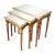 French Style Nesting Tables – Set of 3 With Mirrored Tops & Gold Leaf Finish For Sale