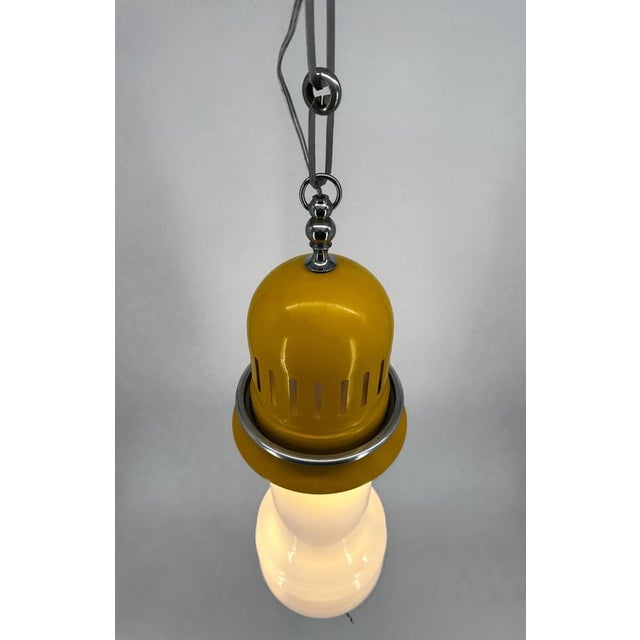 Oblong Pendant Lamp in Metal and Glass, Italy, 1970s For Sale - Image 12 of 16