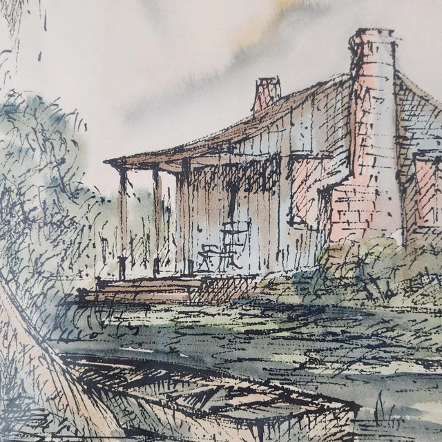 Vintage Johnny Donnels Louisiana Bayou Watercolor Painting – Cypress Landscape For Sale - Image 4 of 14