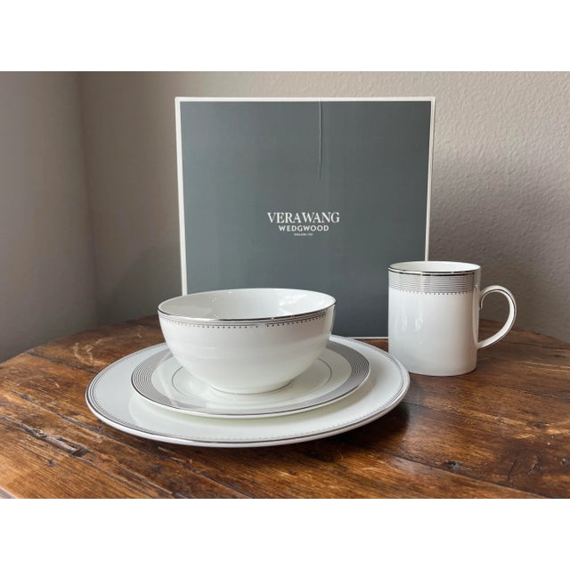 Vera Wang Wedgwood Grosgrain 4-piece Place Setting in a box. 6 boxes. each box contains the ff: -One 10.75“ dinner plate...