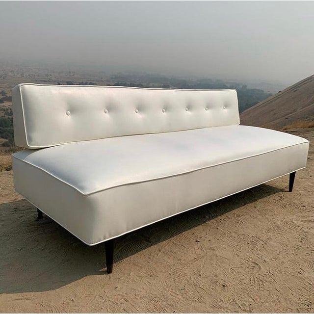 MidCentury Modern 1950s White Vinyl Couch Chairish