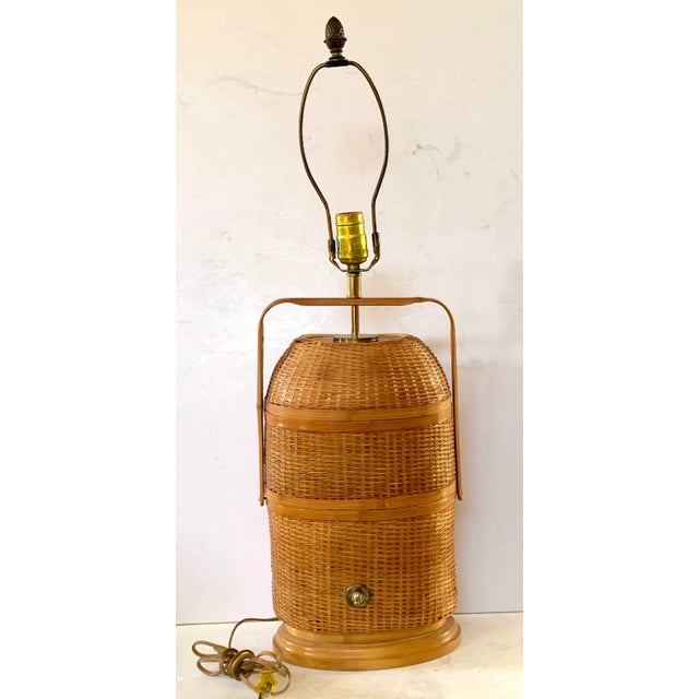 Japanese Basket Table Lamp For Sale - Image 10 of 10