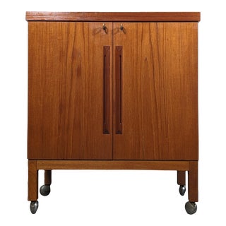 1960s Mid Century Modern Fliptop Bar Cart by Torbjorn Afdal for Bruksbo For Sale